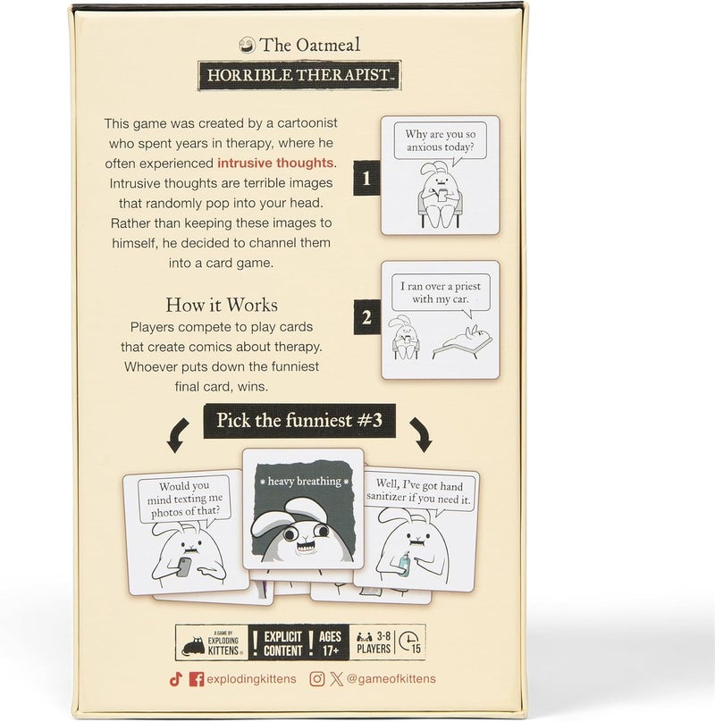 Exploding Kittens Horrible Therapist: Extra Horrible Edition by - A Card Game for 3-8 Players, Ages 17+ - Adult Party Game for Family Night - Image 3